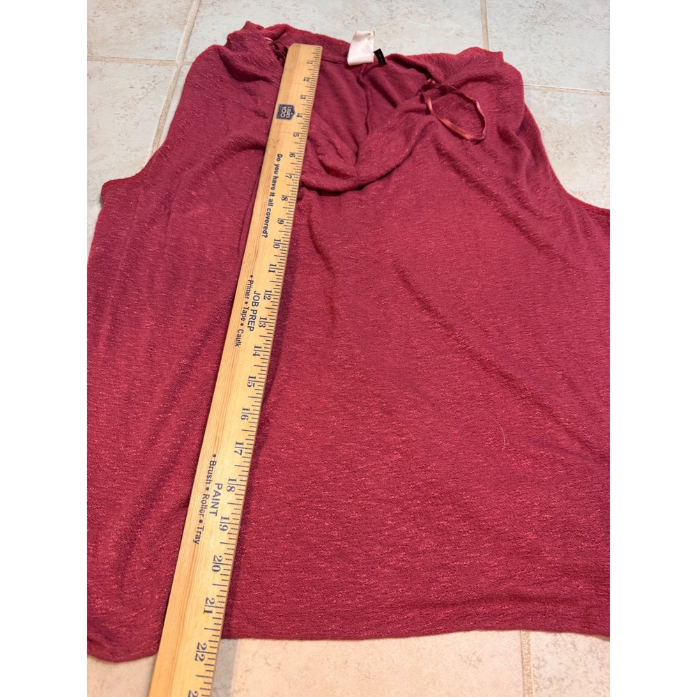 Anthropologie Akemi + Kin Cowl Neck Sleeveless Top Berry Red Knit Medium - Picture 7 of 9